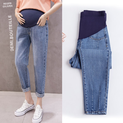 Ευρύ μοντέλο τζιν για έγκυες γυναίκες με φαρδιά ελαστική ζώνη
