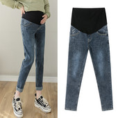 Naiste sügis-talvised teksapüksid vöökohas