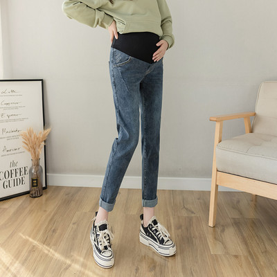 Naiste sügis-talvised teksapüksid vöökohas