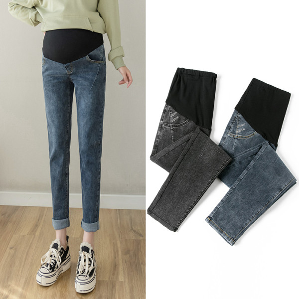 Naiste sügis-talvised teksapüksid vöökohas