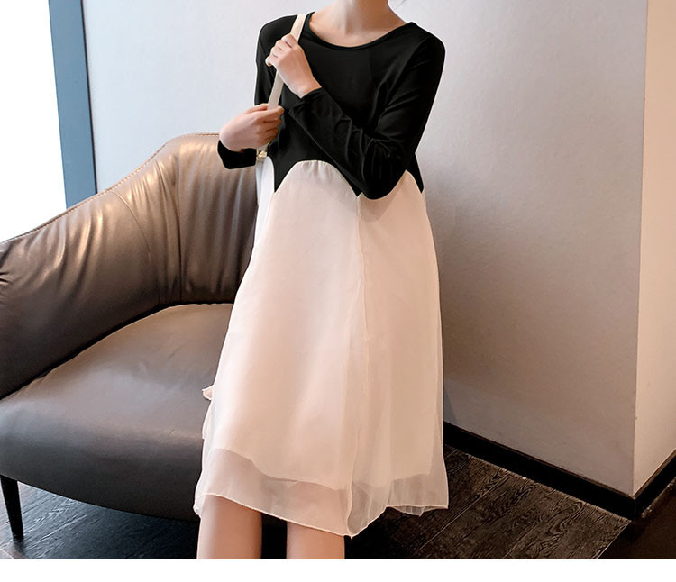 Pikkade varrukatega vabaaja kleit rasedatele