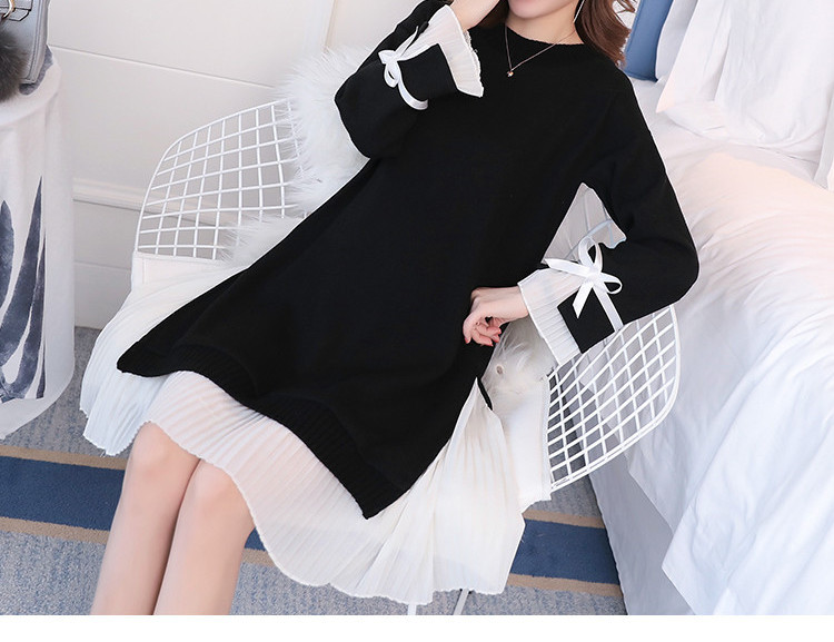 Rochie model nou cu decolteu rotund pentru gravide