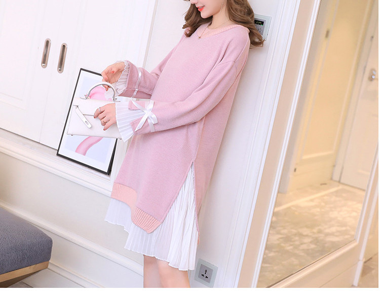 Rochie model nou cu decolteu rotund pentru gravide