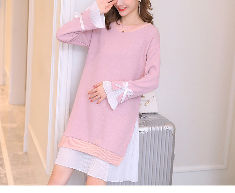 Rochie model nou cu decolteu rotund pentru gravide