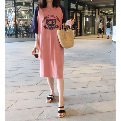 Casual γυναικείο φόρεμα με οβάλ λαιμόκοψη και κοντά μανίκια σε τρία χρώματα