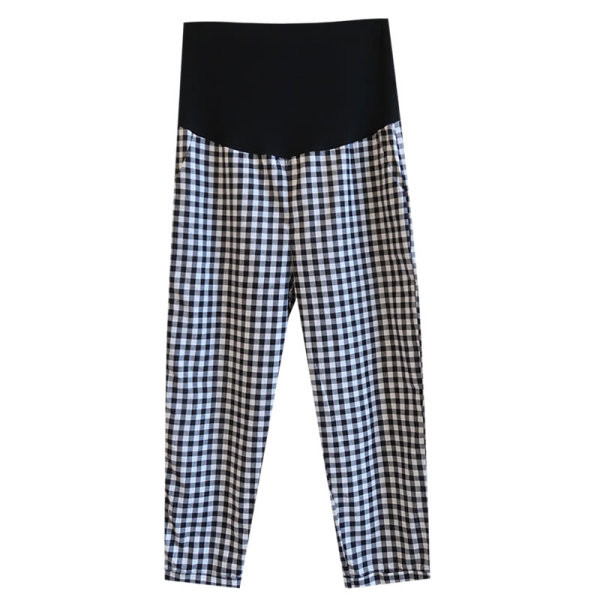 Дамски кариран панталон с ластична талия 