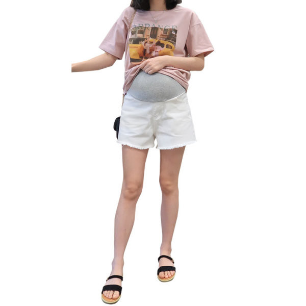 Naiste lühikesed elastse vöökohaga teksad - rasedatele