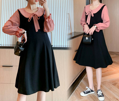 Új modell női ruha terhes nőknek kerek nyakkivágással