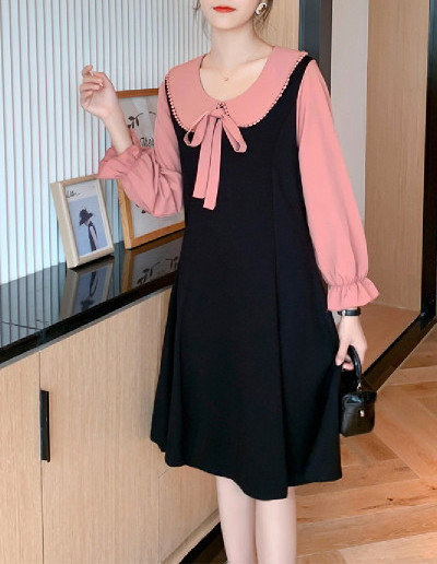 Új modell női ruha terhes nőknek kerek nyakkivágással