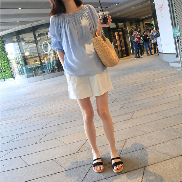 Naiste vabaaja pluus paatkaelusega