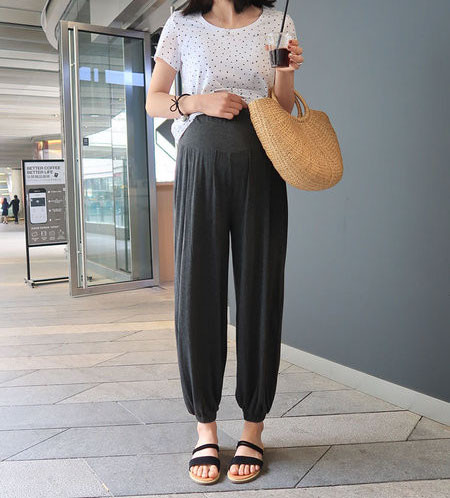 Női alkalmi nadrág széles modell terhes nők számára