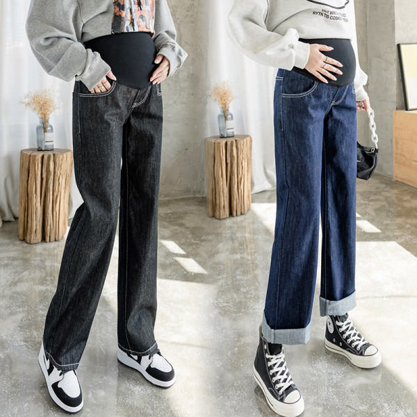 Lai elastse vöökohaga teksapükste mudel rasedatele