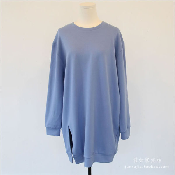 Naiste vabaaja tuunika, mis sobib rasedatele, sinine