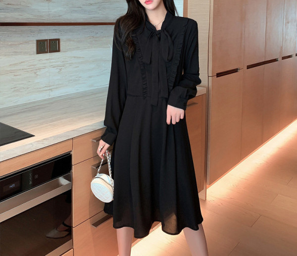 Testreszabott modell női ruha terhes nőknek nyakkendővel és hosszú ujjal