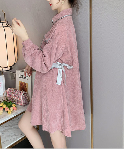 Új modell női ruha terhes nőknek hosszú ujjal és gombbal