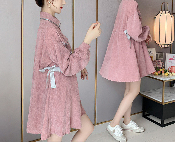 Új modell női ruha terhes nőknek hosszú ujjal és gombbal