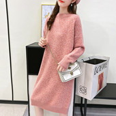 Téli pöttyös ruha kismamaknak alacsony gallérral