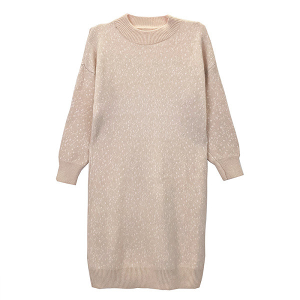 Téli pöttyös ruha kismamaknak alacsony gallérral