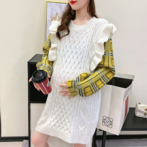 Ležerna haljina za trudnice s kovrčama