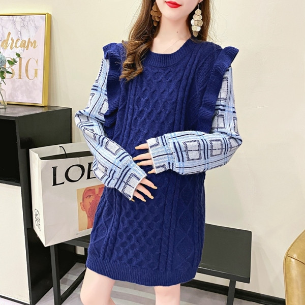 Ležerna haljina za trudnice s kovrčama