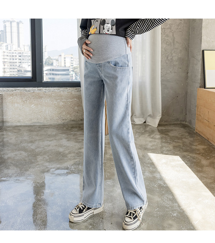 Široki model traperica za trudnice plave boje