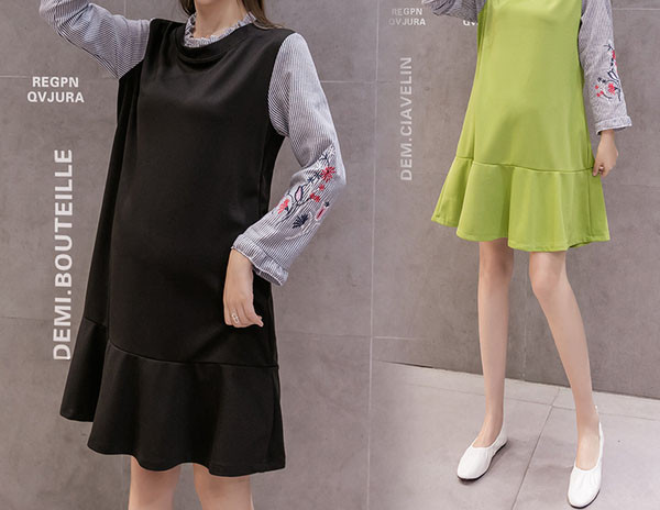 Casual haljina izrezanog modela za trudnice