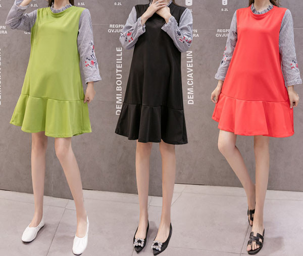 Casual haljina izrezanog modela za trudnice