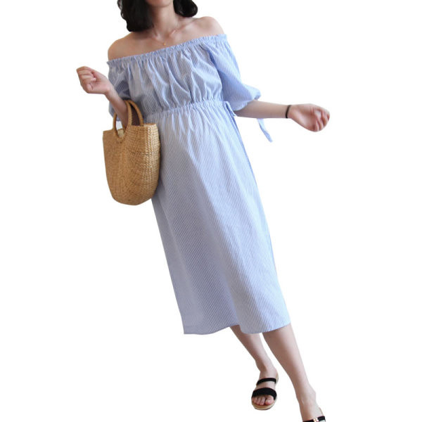 Női alkalmi ruha csupasz váll terhes nők számára