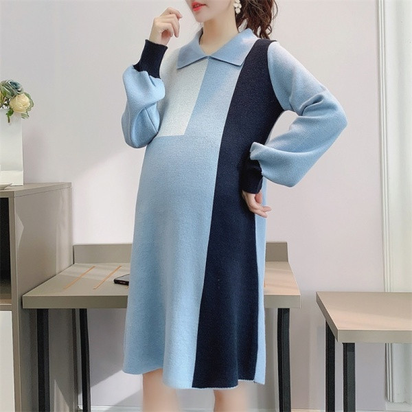 Alkalmi ruha klasszikus gallérral terhes nők számára