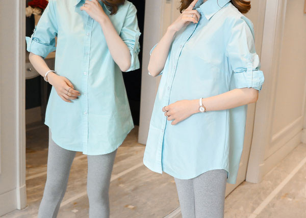 Klassikalise kraega vabaajasärk rasedatele