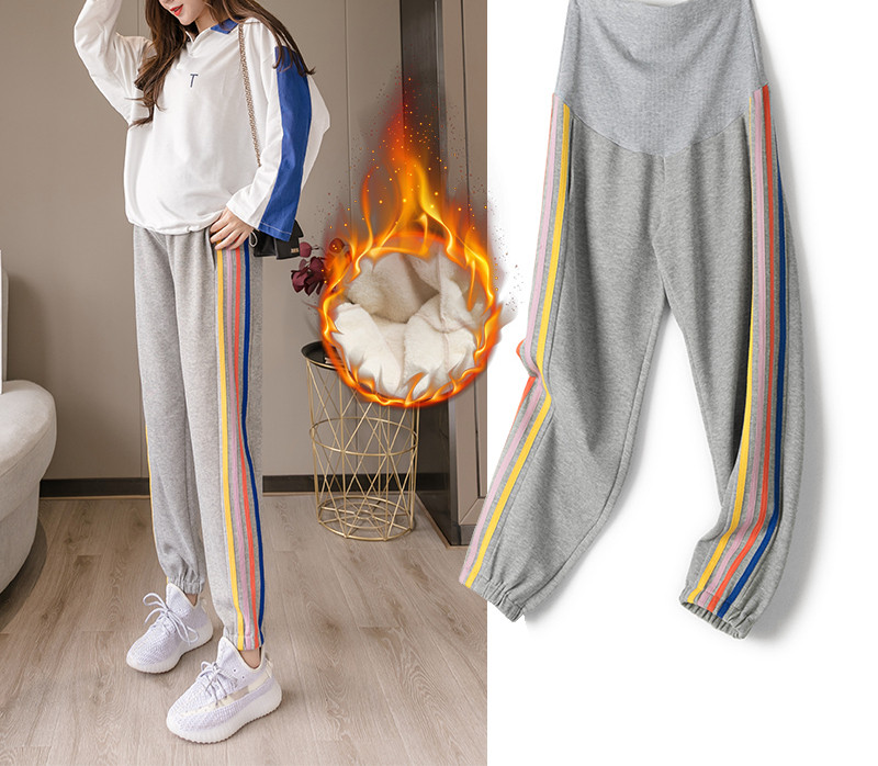 Sportinės kelnės su spalvotais apvadais nėščiosioms