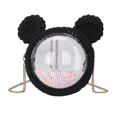 Naiste ümmargune kott 3D elemendi ja metallist sangaga