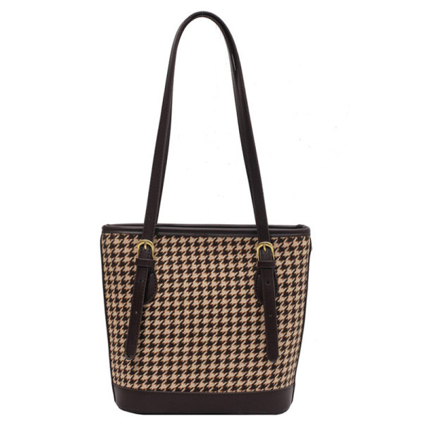 Női kockás táska eko bőrből és textilből