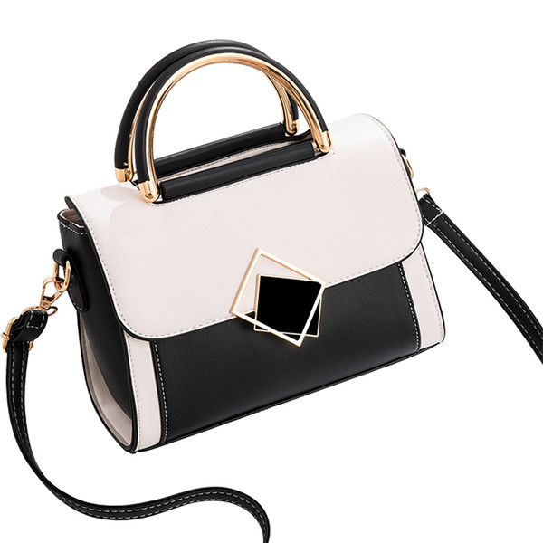 Moodne väike naistekott kunstnahast, metallelemendiga