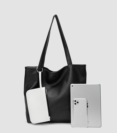 Naiste nahast kott pikkade sangadega kolmes värvitoonis