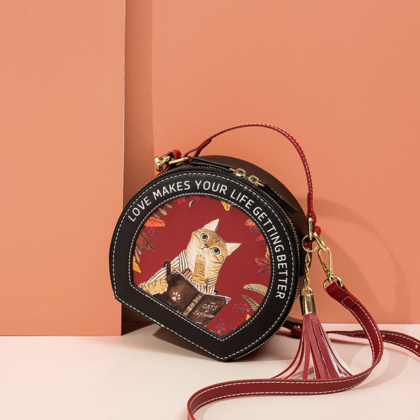 Új modell női táska hengeres formával és alkalmazással