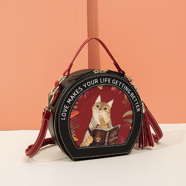 Új modell női táska hengeres formával és alkalmazással