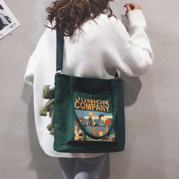 Naiste tekstiilist kott aplikatsiooni ja konnaripatsiga