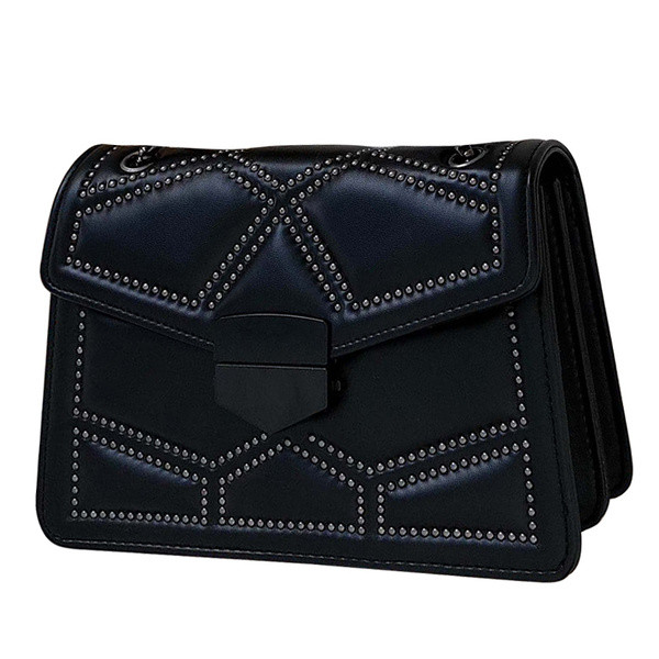 Väike stiilne pika metallist sanga ja pandlaga naistekott