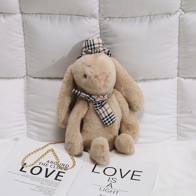 Küülikukujuline kaasaegne naistekott metallist ketiga