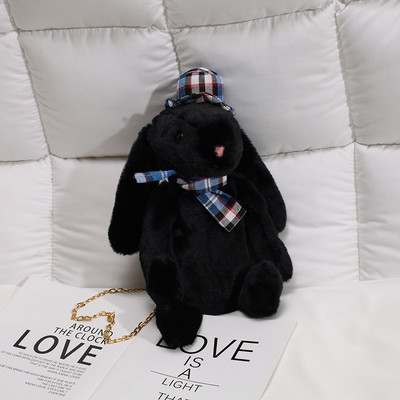 Küülikukujuline kaasaegne naistekott metallist ketiga