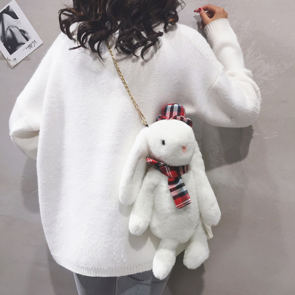 Küülikukujuline kaasaegne naistekott metallist ketiga