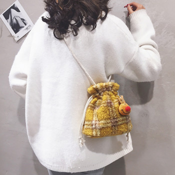 Модерна дамска карирана чанта с дръжка за рамо 