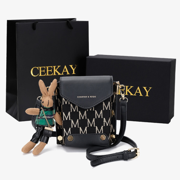 Kaasaegne pika sanga ja aksessuaariga naistekott