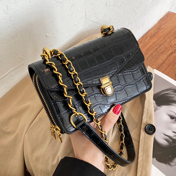 Moodne naiste kott metallist luku ja metallist ketiga