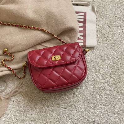 Väike moodne metallketiga nahast kott