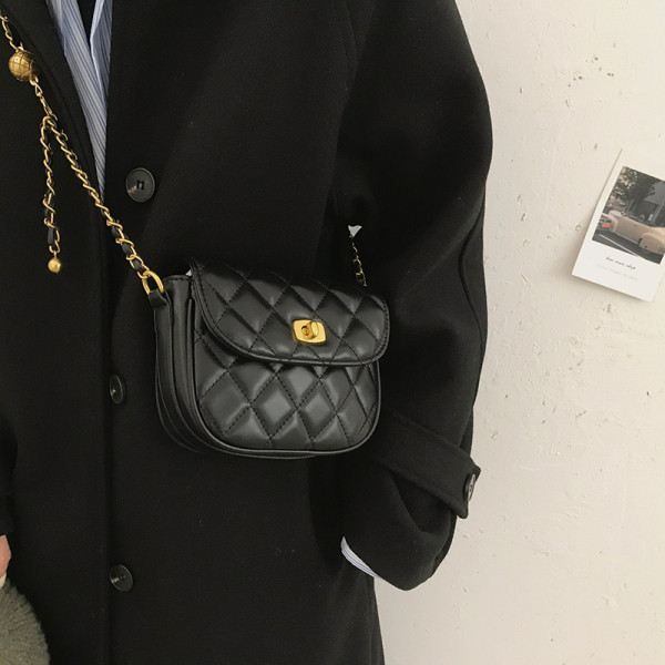 Väike moodne metallketiga nahast kott