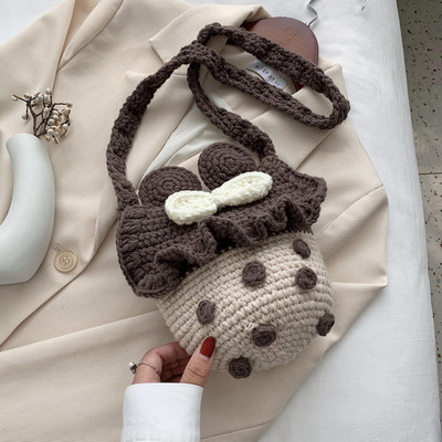 Νέο μοντέλο πλεκτή γυναικεία τσάντα ώμου