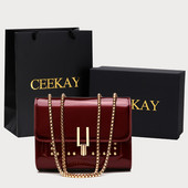 Naiste metallelementidega lakknahast kott