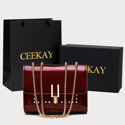 Naiste metallelementidega lakknahast kott